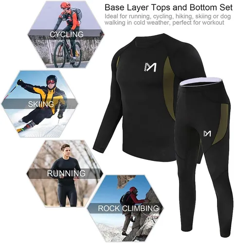 Miniatura 4 de MEETYOO Ropa interior térmica para hombre, equipo de invierno, largo, capa base, conjunto superior e inferior para esquiar y correr