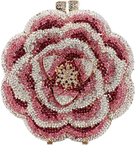 Bolso de noche para mujer, bolso de embrague de cadena de metal con diamantes de imitación Fashion, AAA Rhinestone, Metal Chain