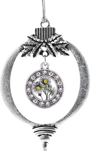 Miniatura 82 de Inspired Silver - Bonita bandera estadounidense - Adorno de Navidad plateado - Adorno de árbol de Navidad con dije circular con circonita cúbica
