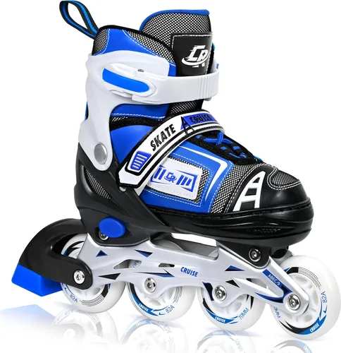 Patines en línea ajustables para niños, adolescentes y adultos - Rodamientos ABEC-7, ruedas de poliuretano, ajuste cómodo, para patinaje en