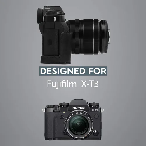 Miniatura 6 de MegaGear MG1552 X-T3 Ever Ready - Funda de piel auténtica para cámara y correa - negro (negro), compacto