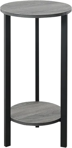 Convenience Concepts Graystone - Soporte para plantas de 2 niveles de 31 pulgadas de alto, soporte industrial para plantas, jarrones y antigüedades,