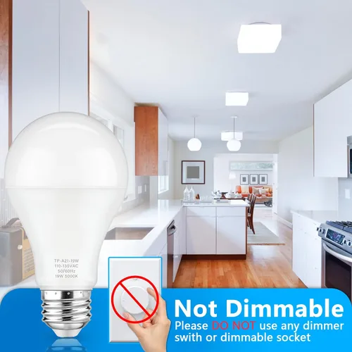 Miniatura 8 de Bombillas LED Maylaywood A21, bombilla LED equivalente a 150 W, luz diurna blanca 5000K, 2600 lm, base E26, no regulable, bombilla LED blanca