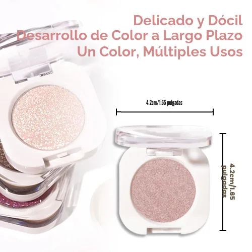 Miniatura 5 de Sombra de ojos color crema champán, sombra de ojos brillante dorada clara con purpurina metálica para piel madura, ligera, mezclable, brillo sutil
