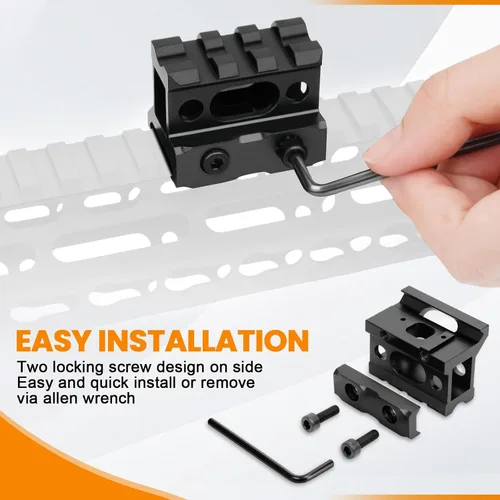 Miniatura 6 de Soporte elevador Picatinny de 3 ranuras, 1 pulgada de alto perfil Picatinny Riser Mount Short Pic Rails Accesorios para elevadores ópticos de puntos