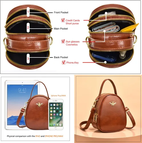 Miniatura 6 de Bandolera pequeña, bolsa elegante estilo mensajero, cartera, bolsa de mano para mujer
