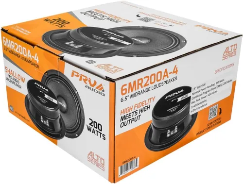 Miniatura 7 de Par de altavoces de rango medio PRV AUDIO 6.5 6MR200A-4, 200 vatios, 4 ohmios, montaje poco profundo para audio de coche, bobina de voz de 1.5
