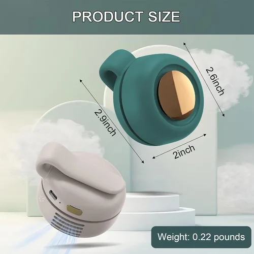 Miniatura 8 de Portable Clip on Fan, Mini Bladeless Fans for Shirts and Waist, 3-Speed Silent and Adjustable Wind Direction Rechargeable Cooling Fans, Versatile