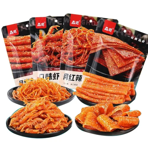 Spicy Strip Latiao Snack Food - Chino especial clásico hecho a mano (4 piezas) | Pequeño gluten picante Latiao Delicioso Snacking, sabor fragante