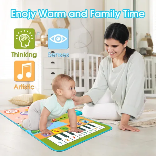 Miniatura 2 de Juguetes 3 en 1 para niños pequeños, tapete musical electrónico con diseño de animales, divertido regalo de Navidad para bebés, niños y niñas de 1