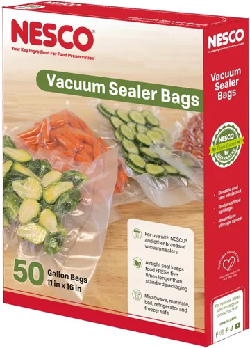Bolsas selladoras de vacío manuales VS-10HB, pequeñas, transparentes, paquete de 24 unidades, De Nesco, Transparente