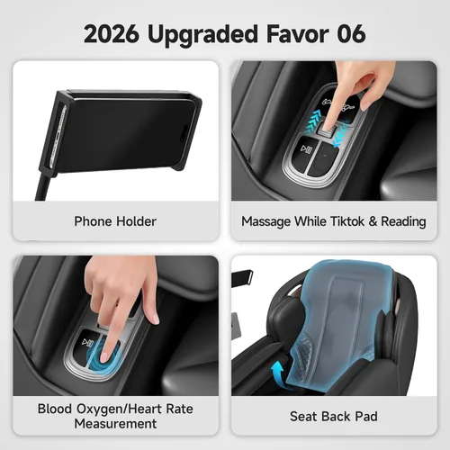 Miniatura 4 de Real Relax Sillón de masaje de cuerpo completo con controlador de teléfono único, sillón reclinable 3D SL-Track de gravedad cero con control