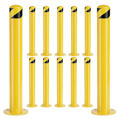 Miniatura 7 de Safety Bollard, 36 Inch Height Bollard Post, 3 Inch Diameter, 6Pcs Parking Bollard, Yellow Powder Coated, Safety Parking Barrier Post, for Traffic
