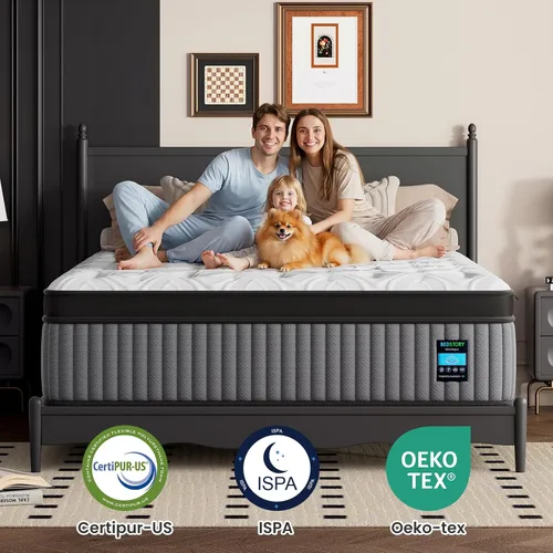 Miniatura 5 de BedStory Colchón firme Queen de 12 pulgadas, colchón híbrido con soporte lumbar extra, cama de sueño profundo en una caja, prueba de 365 noches, sin