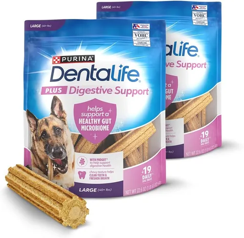 Miniatura 13 de DentaLife Plus - Golosinas de apoyo digestivo para perros grandes de 40 libras en adelante, limpia los dientes, refresca el aliento y apoya el sabor