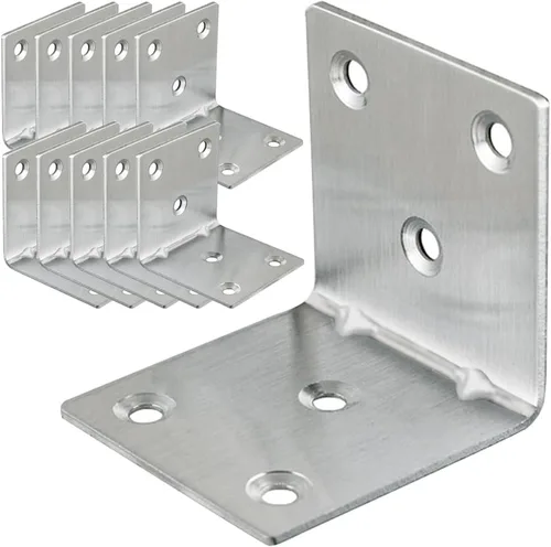Miniatura 8 de 20 soportes en L de esquina de 1.5 x 1.5 x 1.5 pulgadas, soporte de esquina resistente para madera, soportes de ángulo recto, 1.575 in de ancho