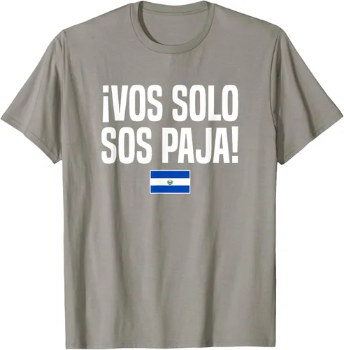 Miniatura 32 de Camiseta Vos Solo Sos Paja Salvadoran Slang Bandera de El Salvador, Negro