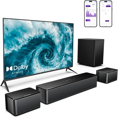 ULTIMEA Barra de sonido Dolby Atmos 5.1, potencia máxima de 410 W, barras de sonido envolvente para Smart TV con subwoofer, sistema de sonido