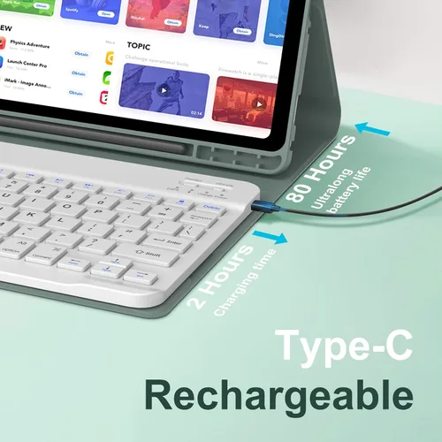 Miniatura 4 de Funda para teclado para Samsung Galaxy Tab A9 Plus 5G 11 pulgadas 2023 (SM-X210/X216/X218) - Teclado Bluetooth inalámbrico desmontable - Funda