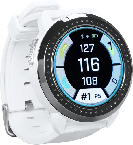 Bushnell Golf iON Elite GPS Watch – Color Touchscreen, Slope‑Adjusted Yardages, 38,000+ Courses, Shot Tracker, USB‑C, Magnetic Charger Blanco