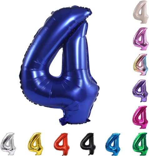 Miniatura 138 de YPSelected Globo grande de 32 pulgadas de helio con números 0-9 de papel de aluminio azul para cumpleaños, bodas y fiestas (Azul, 3)