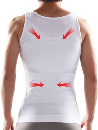 Miniatura 3 de FS Mens Tights Compression Body Shaper Sports Muscle Tank Top Abs Abdomen Slim