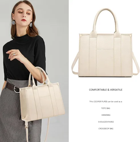 Miniatura 3 de COCIFER The Tote Bag - Bolso cruzado para mujer, bolso de hombro, bolsos de mano de piel sintética con asa superior con cremallera