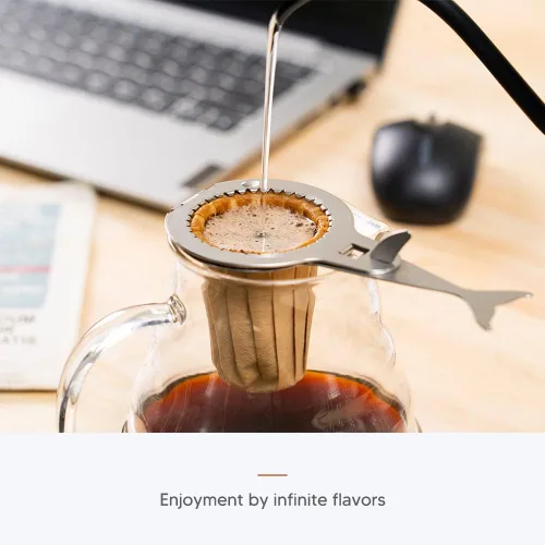 Miniatura 4 de Filtro gotero de café reutilizable, filtro de café permanente hecho de acero inoxidable para una sola taza de café + bolsas de filtro, 40 piezas