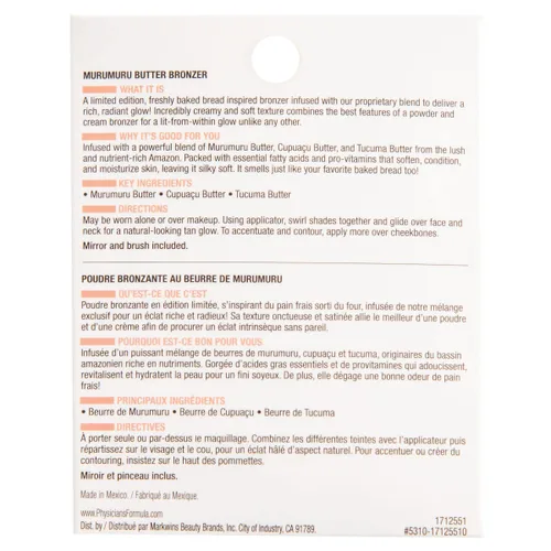 Miniatura 5 de Physicians Formula Murumuru - Bronceador de pan y mantequilla horneado, hidratante, sedoso durante todo el día, probado por dermatólogos