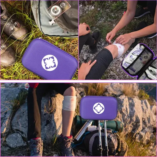 Miniatura 3 de Kit de Primeros Auxilios de Supervivencia para Coche-Hogar Kit de Emergencia - Morado 273 Piezas Equipo Suministros de Viaje Set de Primeros