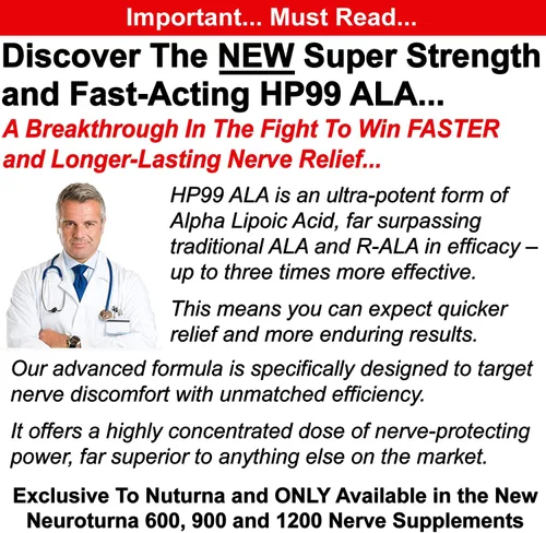 Miniatura 2 de Suplemento de apoyo para la neuropatía con 1200 mg HP-99 de ácido alfa lipoico - Fórmula máxima de ALA para los nervios para pies, manos, dedos