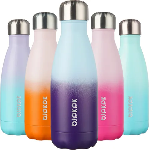 Miniatura 43 de BJPKPK Botellas de agua de acero inoxidable con aislamiento de 17 onzas, mantiene el frío y el calor, brillante oro rosa Oro rosa brillante