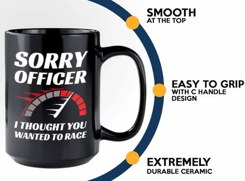 Miniatura 4 de Taza de café Racer de 15 onzas, color negro, con texto en inglés "Wanted To Racer" - Fuel Speed Racer Car Guys Circuit Automotriz Racing Boy Regalos
