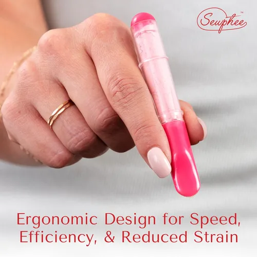 Miniatura 6 de Marcadores de Tela para Costura – Bolígrafo de Tiza de Sastre Ergonómico con Rueda de Dosificación Mejorada para Líneas Nítidas - Bolígrafos