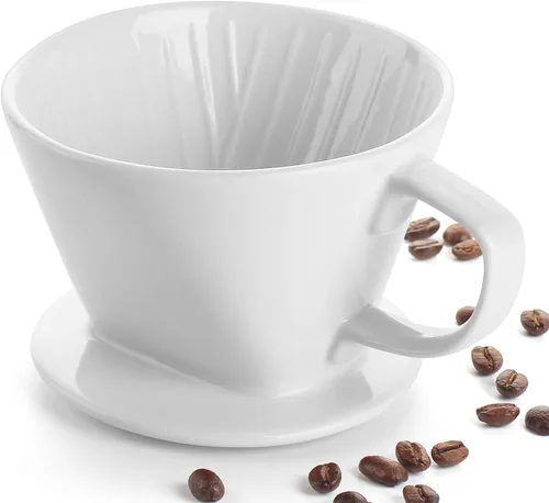 DOWAN Cafetera de Vertido, Goteo de Café de Vertido No Eléctrico, Cafetera Manual, Porcelana para Tazas Individuales, Accesorios de Preparación