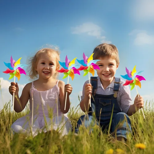 Miniatura 4 de HOOSUN Paquete de 12 Molinillos Arcoíris para Patio y Jardín, Decoraciones Arcoíris para Fiestas de Niños, Molinillos de Viento de Jardín Coloridos