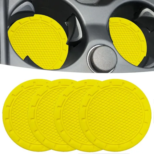 Miniatura 8 de Posavasos insertables para portavasos de automóvil, paquete de 4, diámetro de 2.75 pulgadas, PVC antideslizante, inserto universal, duradero, Púrpura