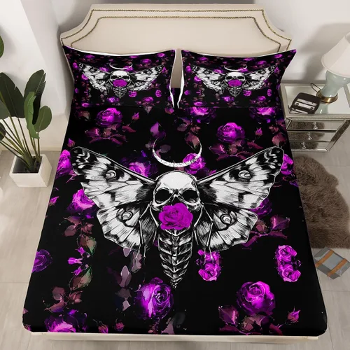 Miniatura 23 de Erosebridal Juego de sábanas bajeras de rosas rojas y leopardo, tamaño individual, diseño de animales africanos salvajes, diseño de plantas