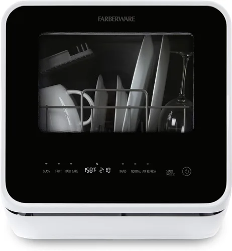 Miniatura 8 de Farberware Lavavajillas de mostrador portátil con tanque de agua incorporado de 5 litros - Sistema de 5 programas para hogar, RV y apartamento
