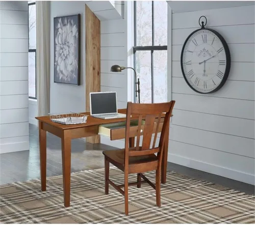 Miniatura 2 de IC International Concepts, Escritorio con cajón, madera maciza, parawood real, 48 pulgadas de ancho x 26 pulgadas de profundidad x 30 pulgadas