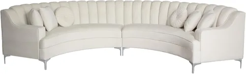 Miniatura 18 de Legend Vansen L - Sofá de terciopelo semicírculo de 141.34 pulgadas, sofá modular curvado de gran tamaño para sala de estar, oficina, apartamento