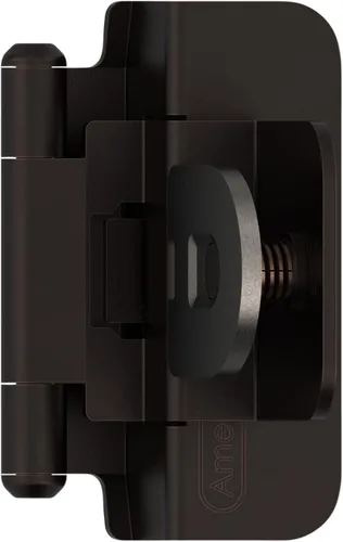 Miniatura 24 de Amerock Bisagra de gabinete doble desmontable Bisagra insertada de 3/8 pulgadas (10 mm) Bronce frotado con aceite Juego de 2 Bisagra