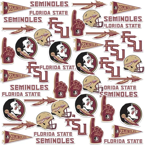 Florida State University - Paquete variado de 50 calcomanías de vinilo grandes de lujo para laptop, botella de agua, álbumes de recortes, tableta,