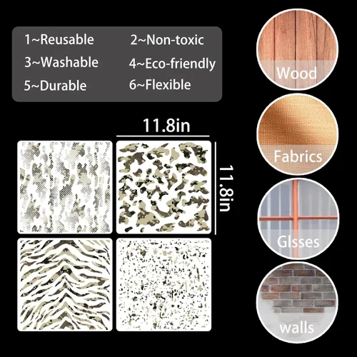 Miniatura 4 de 9 plantillas de camuflaje para pintura en aerosol, plantillas de patrón de camuflaje, plantillas de pintura de camuflaje digital reutilizables