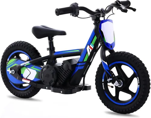 Bicicleta eléctrica ligera AIII para niños, motocicleta eléctrica de 170/340W hasta 10/12MPH, batería desmontable de 24V, frenos duales operados a