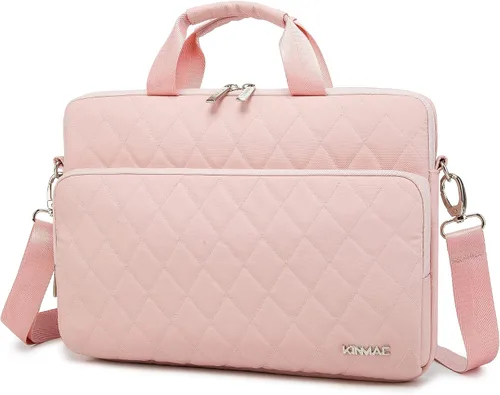 inmac - Bolsa de hombro acolchada para laptop de 360 grados, para LG Gram de 16 pulgadas y 15.6 a 16 pulgadas (rosa)