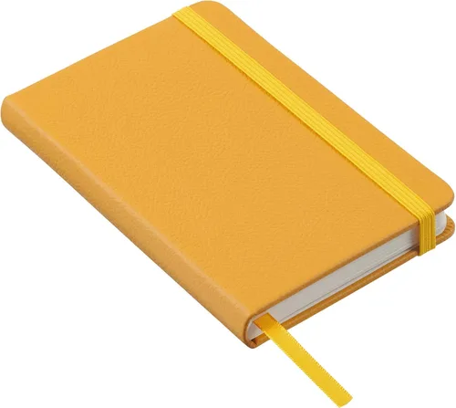 Miniatura 2 de Cuaderno clásico de cuero, tapa dura, cierre elástico, páginas con rayas estrechas, colección Inspire Amarillo (Butter Yellow)
