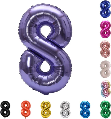 Miniatura 62 de YPSelected Globo grande de 32 pulgadas de helio con números 0-9 de papel de aluminio azul para cumpleaños, bodas y fiestas (Azul, 3)