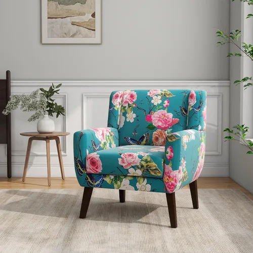Miniatura 35 de Silla decorativa, sillas de tela moderna de mediados de siglo con brazos para sala de estar, cómodo sillón tapizado para dormitorio, sala de espera