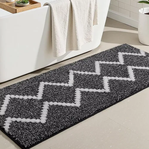Miniatura 18 de DEXDE Alfombras de Baño Corredor 24x47 pulgadas Alfombra de Baño Larga Antideslizante Suave Lavable Alfombras de Baño Grandes para Baño Dormitorio